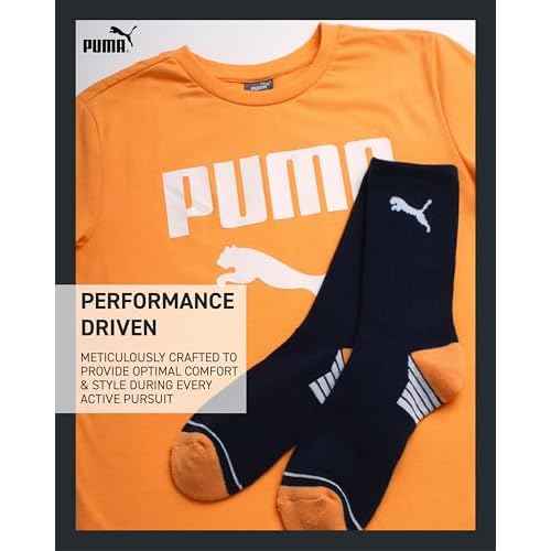 PUMA Boys T-Shirt - 2 Piece Casual Crewneck Short Sleeve Athletic Graphic Tee Shirts for Boys with Matching Socks (S-XL)