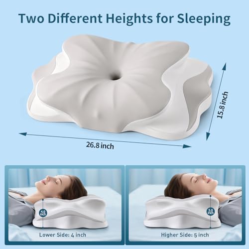Cervical Neck Pillow - Neck Support Pillows for Sleeping, Contour Memory Foam Pillows for Side, Back & Stomach Sleepers, E...