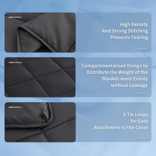 Topcee Weighted Blanket (20lbs 60"x80" Queen Size) Cooling Breathable Heavy Blanket Microfiber Material with Glass Beads B...