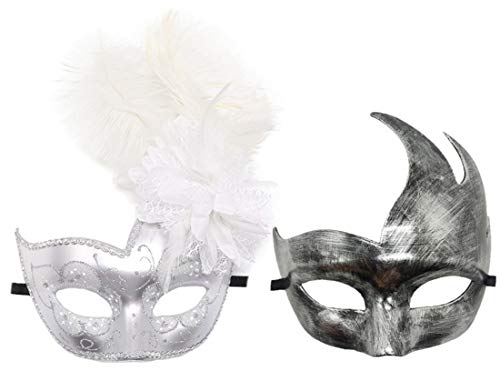 Awlsyj Women's Feather Masquerade Mask Venetian Halloween Mardi Gras Costumes Party Ball Prom Mask