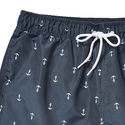 Nautica Men's Standard Quick Dry All Over Classic Anchor Print Swim Trunk