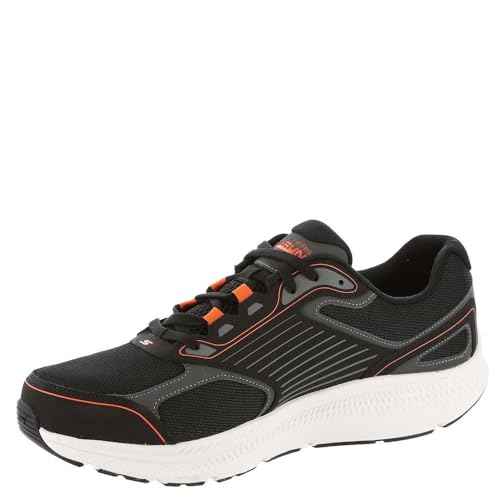 SKECHERS Men's Go Run Consistent 2.0, Black/Orange, 9 Wide