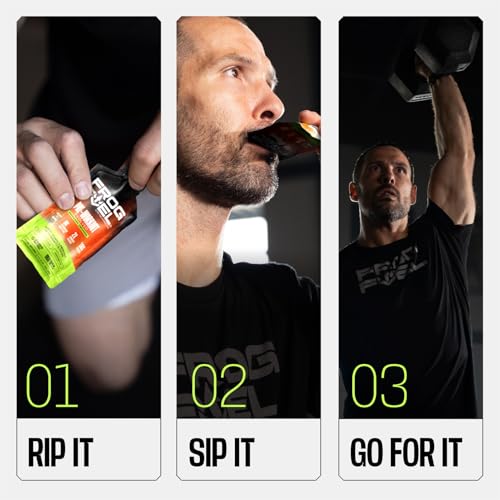 Frog Fuel Ultra Energy Gel & Energized Pre Workout Shot with 120mg Caffeine, 1500mg Beta Alanine, Electrolytes 8g Protein ...