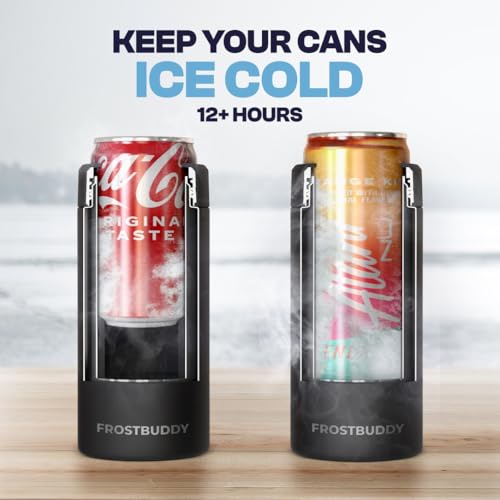 Frost Buddy Universal Mini Can Cooler – Fits 12oz Slim & 7.5oz Mini Cans – Vacuum Insulated Stainless Steel – Keeps Bevera...