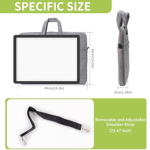 YINGWOND A3 Rechargeable Diamond Art Light Board with Padded Case,Side Physical Button,18.2 * 13.4 in Magnetic Light Pad B...