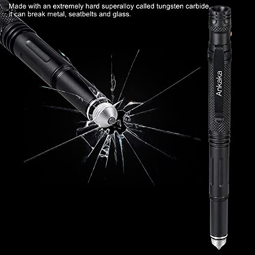 The Most Loaded 7-in-1 Tactical Pen: Solves Others Weaknesses, Self Defense Tip + Flashlight + Ballpoint + Stylus + Bottle...