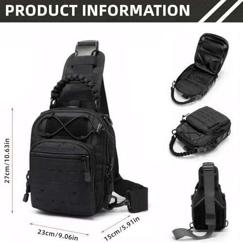 Vdones Tactical Sling Bag for Men Concealed Carry Crossbody Pack Gun Carry EDC BagMens Chest Pouch