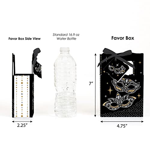 Big Dot of Happiness Masquerade - Venetian Mask Party Favor Boxes - Set of 12