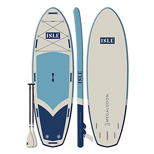 ISLE Megalodon Inflatable Stand Up Paddle Board & iSUP Bundle Accessory Pack - Up to 1,050 lbs Capacity — Durable, Lightwe...