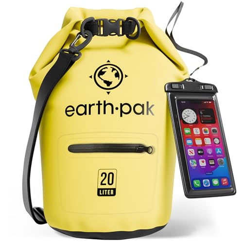 Earth Pak Waterproof Dry Bag with Zippered Pocket - Waterproof Dry Bag Backpack Keeps Gear Dry