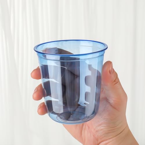 Xuelimei 50pcs 12oz Disposable Stemless Glasses,PET Disposable Drinking Cups,Cold Party Clear Plastic Wine Glasses for Par...