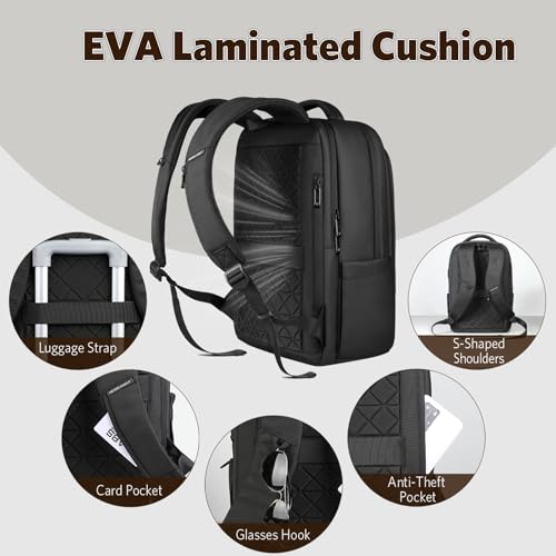 17 Inch Laptop Backpack for Travel, Business Laptops Backpack with USB Charging Port for Men/Women, Water Resistant Work C...