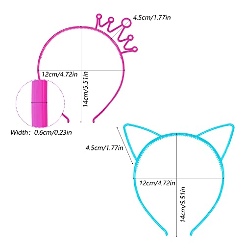 Suyegirl Glow in The Dark Party Supplies Cat Ear Crown Heads for Birthday Party Halloween Party