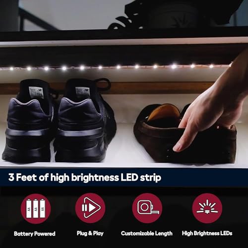 BestLuz Battery Powered LED Strip Lights, Wireless LED Strip Lights 40 inch x 3 Pack for Kitchen Under Cabinet Lighting, S...