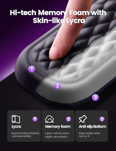 Vaydeer Wrist Rest for Keyboard and Mouse, Computer Ergonomic Wrist Support Pad, Soft Memory Foam Arm Cushion for Desk, Pa...