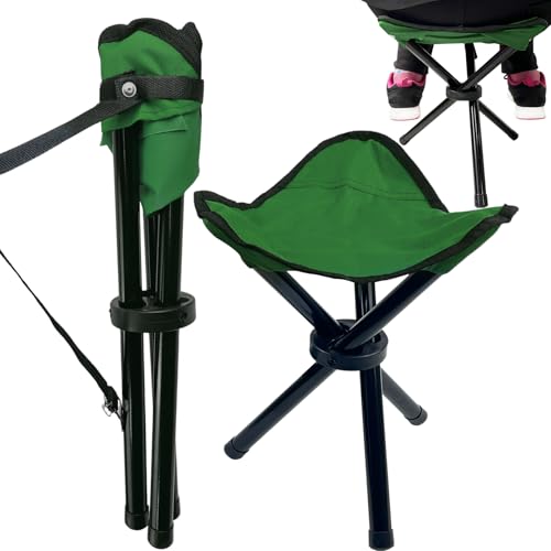 Travel Folding Camping Stool, 14.6 inches Tripod Chair and Maximum weight 300 lbs Outdoor Portable Party Chair Fishing Cha...