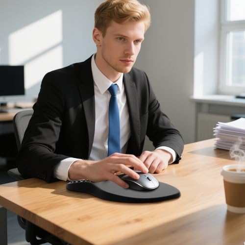 MROCO Ergonomic Mouse Pad with Wrist Support, Wrist Rest Mousepads for Carpal Tunnel Pain Relief, Memory Foam Pad with Mas...