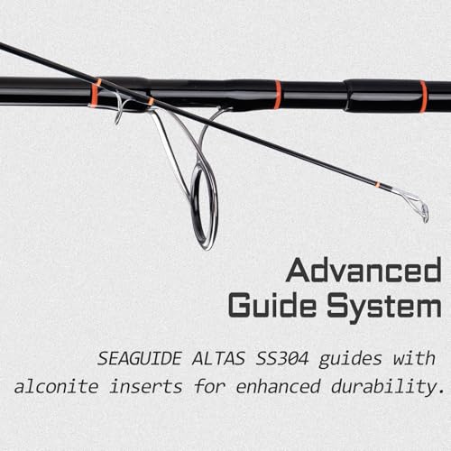 LITTMA All Rounder Graphite Composite Surf Fishing Rod - Lightweight and Durable 2-Piece Design - Ergonomic M/MH Spinning ...
