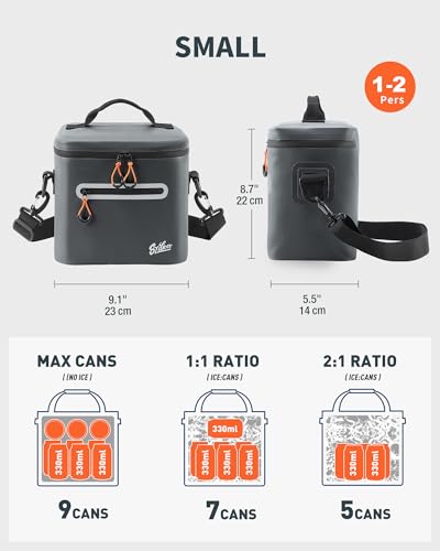 Soft-Sided Cooler Bag, 7/16/30 Can Insulated Lunch Box, Waterproof, Leak-Proof, Portable Lunch Bag for Work, Beach, Drink,...