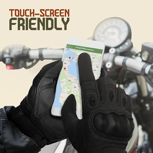 DXM SPORTS Motorcycle Gloves for Men and Women, Hard Knuckle Full Finger Touchscreen Motorbike Gloves for BMX ATV MTB Ridi...