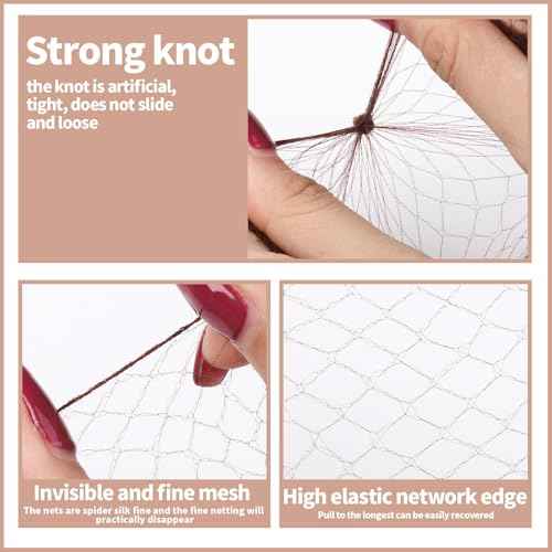 Teenitor Hair Accessories Hair Net Set, Includes 40pcs Invisible Hair Nets for Ballet Recital & 80pcs Bobby Pins for Bun Maker, Brown, 3 Size