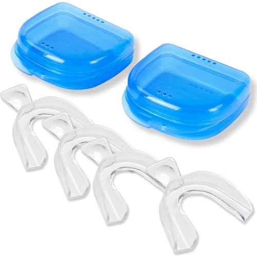 Moldable Teeth Whitening Trays - 4 Pcs Trays with 2 Pcs Cases - Compatible with Opalescence Teeth Whitening Gel