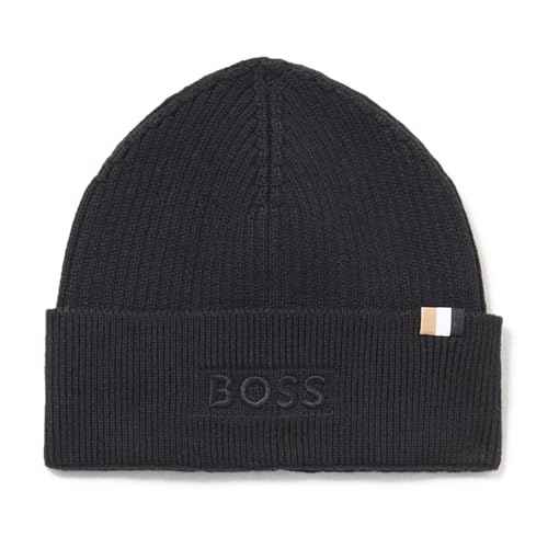BOSS Men's Magico Ribbed Mixed Material Beanie