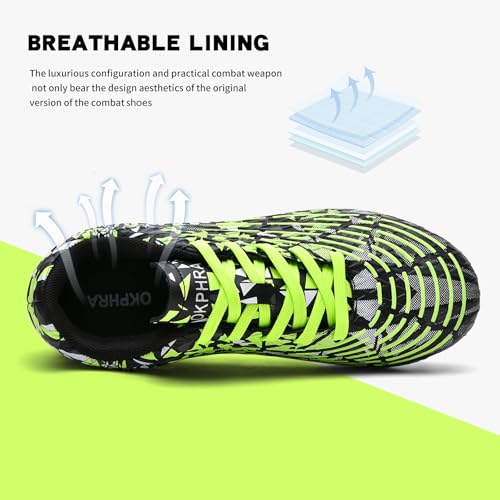 OKPHRA Kids Soccer Cleats Boys Girls Trainning Football Shoes for Little/Big Kid Outdoor Indoor Firm Ground Athletic Turf ...