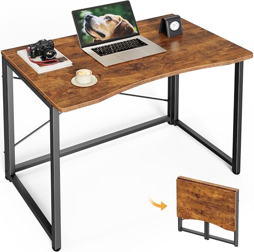 Huuger Folding Desk for Small Spaces, 31.5 Inch Foldable Computer Table, for Home Office, Study, Bedroom, Dorm, Space Savi...