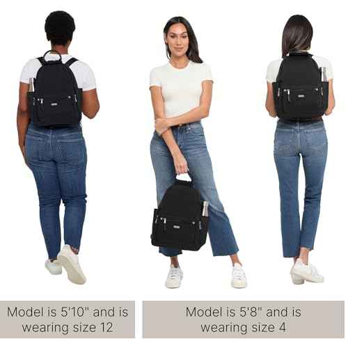 Baggallini All Day Backpack with RFID Phone Wristlet - Lightweight Travel Backpack for Women