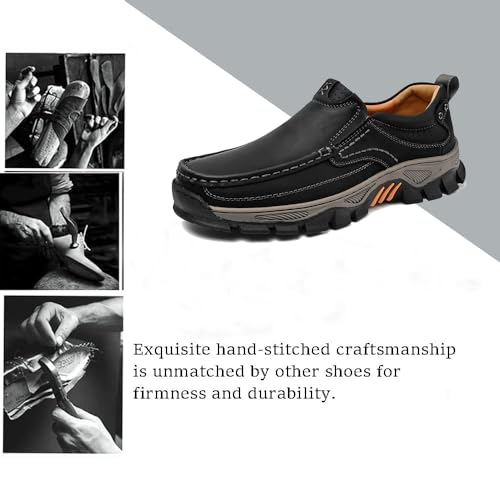Vcmoon Men's Slip-On Loafers Comfortable Leather Casual Walking Shoes for Work Office Dress Outdoor