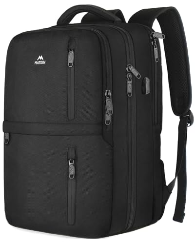 MATEIN Carry on Backpack, Flight Approved Travel Backpack with USB Port, TSA Personal Item Travel Bag fits 17" Laptop, Lar...