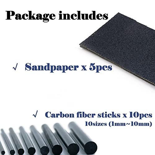 FishTrip Fishing Rod Repair Kit Complete with Epoxy,10pcs Carbon Fiber Sticks Pole Building Kit, AB Glue, Wrapping Thread ...