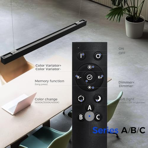 Barrina 9FT x 5FT 5568 Remote Series LED Linear Light Rectangular Set, 2nd-Generation, 306W, 30600LM, Seamless Connection,...