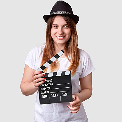 ArtCreativity Movie Clapboard, Hollywood Movie Theme Party Decorations, Academy Awards Party Supplies and Film Décor, Slat...
