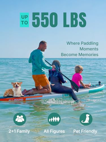 Niphean PRO (Extra Large) Inflatable Paddle Board, 11'6" Stand Up Paddle Board with Pressure Gauge, Inflatable Seat, Multi...