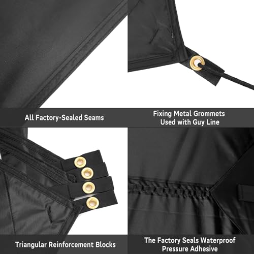 Clostnature Waterproof Camping Tarp for Tent - Ultralight Hammock Rain Fly for Backpacking, Heavy Duty Camping Hiking Awni...