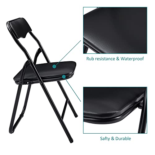 VECELO Kids Folding Activity Table and Chair Set, with Ultra Soft Padded Cushion, 5 Piece, Black