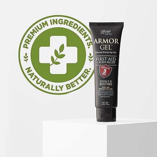 Silver Biotics Armor Gel Wound Dressing Gel | First Aid + Burn Relief 24 PPM Silver Gel | 4 oz