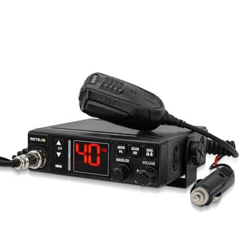 Retevis MB3A 40-Channel AM/FM CB Radio with Cigarette Lighter Plug - 12V & 24V Dual-Voltage for Car and Truck, ANL/NB Noise Reduction, Cooling Set,Hands-Free,PA System,Backlit LCD & Full Mounting Kit
