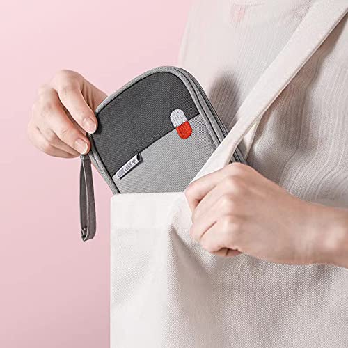 Ellsang First Aid Kit Bag Empty, Travel Medication Pouch Mini Zippered Oxford Medical Survival Kit Carrier, Handy Medicine...