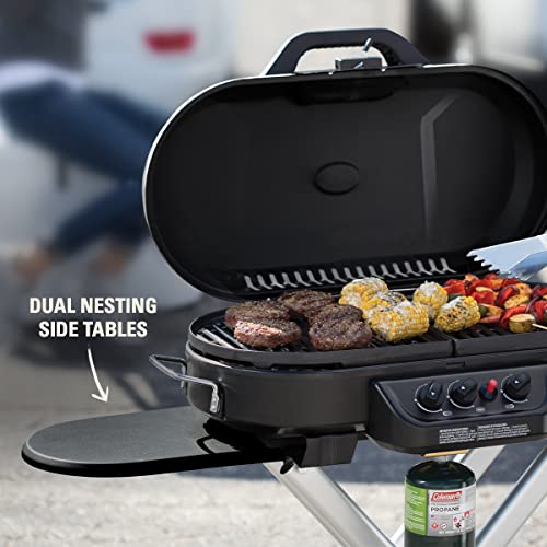 Coleman RoadTrip 285 Portable Stand-Up Propane Grill with 3 Adjustable Burners & Instastart Ignition, 20,000 BTUs of Power...