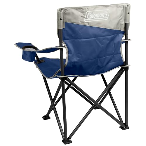 Coleman Big-N-Tall Camping Chair with Cup Holder & Side Pocket, Water-Resistant XL Outdoor Seat Supports up to 600 lbs, Gr...