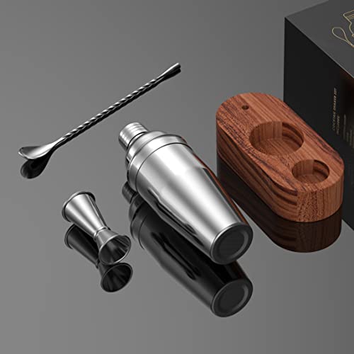 LUCKYGOOBO Cocktail Shaker Set,24 oz Martini Shaker,Bartender Kit with Stand,Stainless Steel Martini Mixer Built-in Strain...