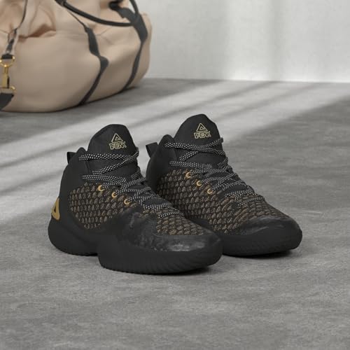 PEAK High Top Mens Basketball Shoes Lou Williams Streetball Master Breathable Outdoor Sneakers Cushioning Shoes for Fitness