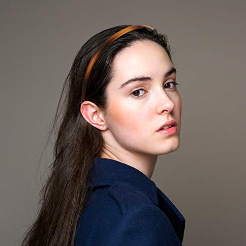 WILLBOND 6 Pieces Plastic Headbands for Women Thin Headband with Teeth Plain Head Bands for Halloween Christmas Women's Hair