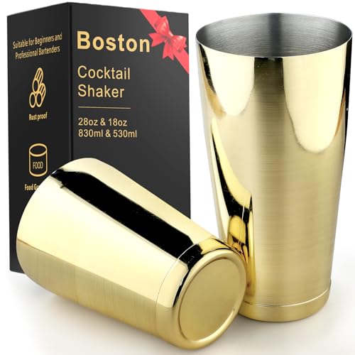 Stainless Steel Cocktail Shaker - 2 Piece 18oz & 28oz Boston Cocktail Shaker Bar Shaker Set Martini Shaker Set Bartender S...