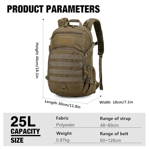 Mardingtop Small Tactical Backpack,Molle Hiking Backpack for Backpacking,Cycling and Biking,15L/25L Backpack