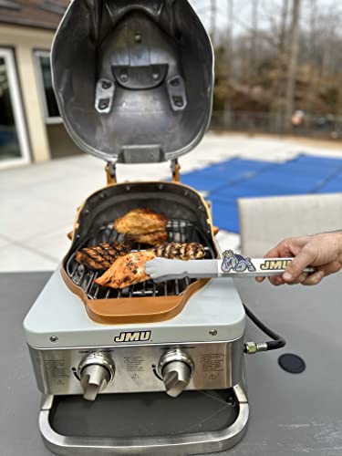 JMU Duke Dog Portable Propane Gas Grill, 16,000 BTU Tabletop Barbecue Grill with 2 Burners, Dual Temperature Control Ideal...