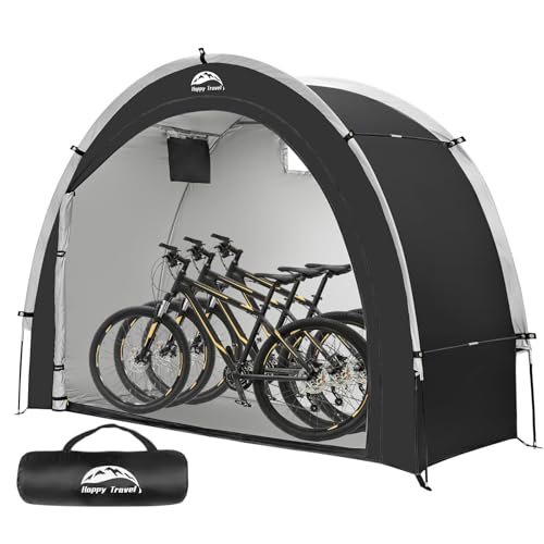 Happy Travel Bike Storage Tent Shed, Outdoor Waterproof Bicycle Covers Shelter with Window for 2/3/4/6 Bikes,Oversized Out...
